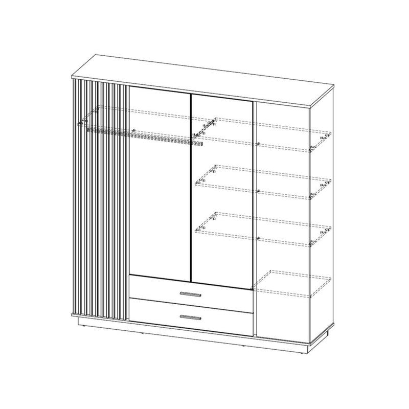 Rouxel Manufactured Wood Wardrobe