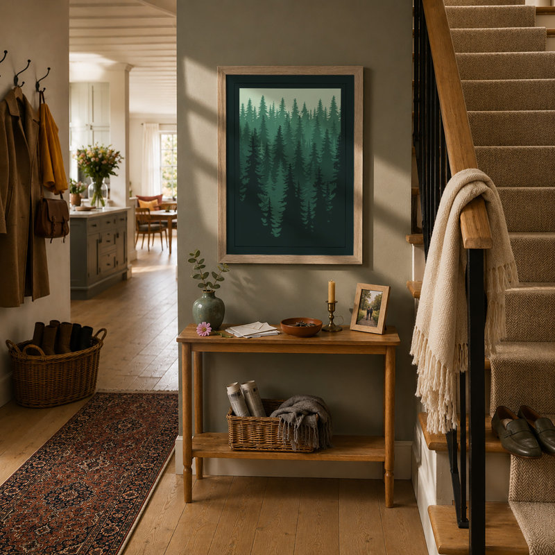 Quiet Northern Forest Scandinavian - Print, A1 - 84.1 x 59.4 cm, Oak