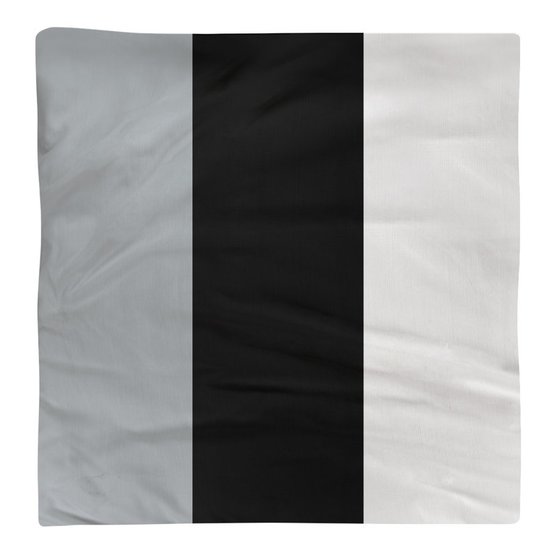 Cotton Striped Square Napkin, Sliver/Black/White