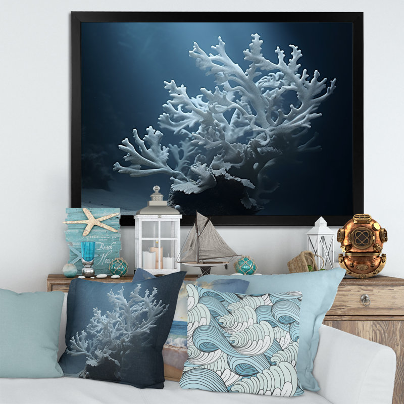 Anémone noire et bleue sur toile, Cadre photo noir, H 30 po x l 40 po x P 1,5 po