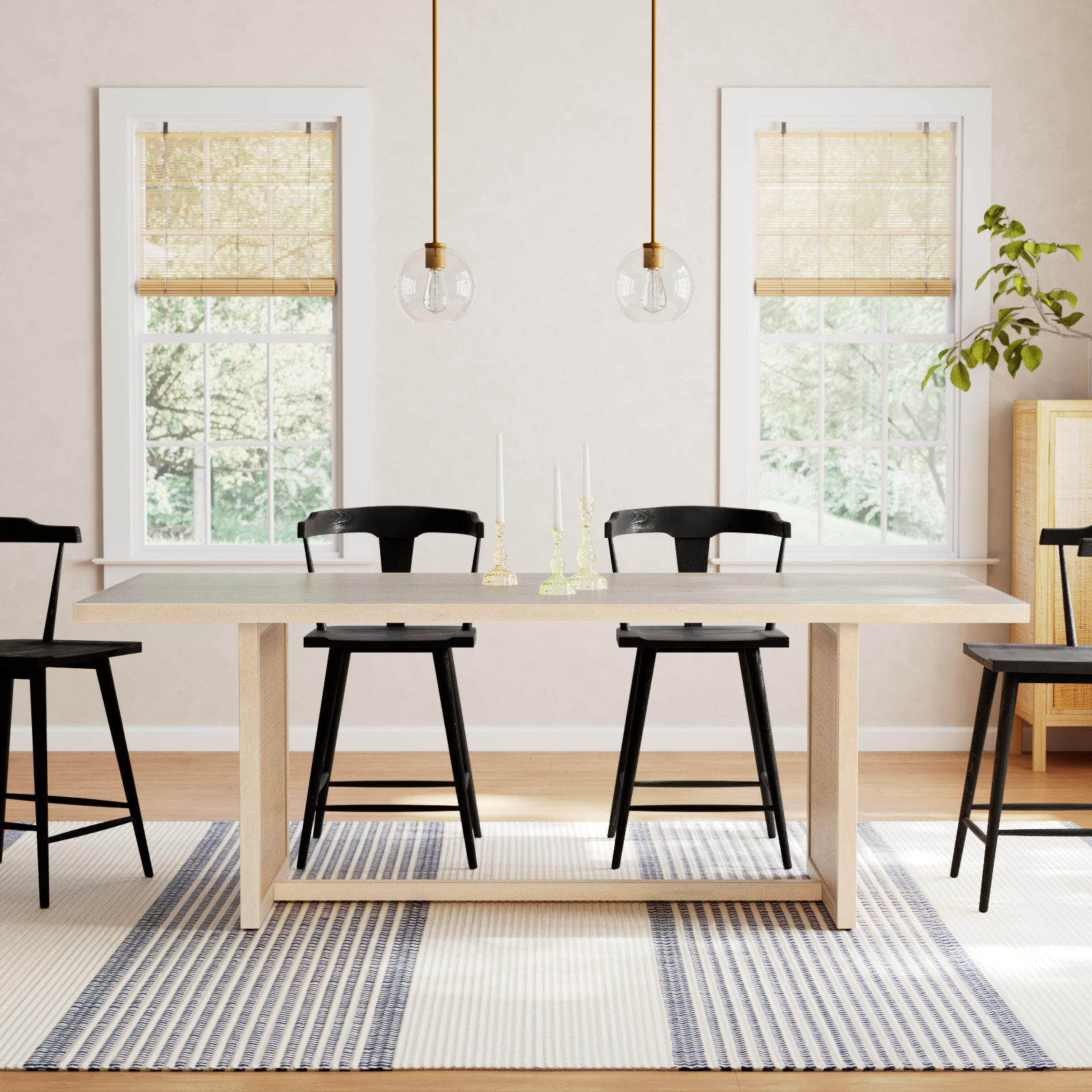 Nephie 84'' Dining Table, Whitewash