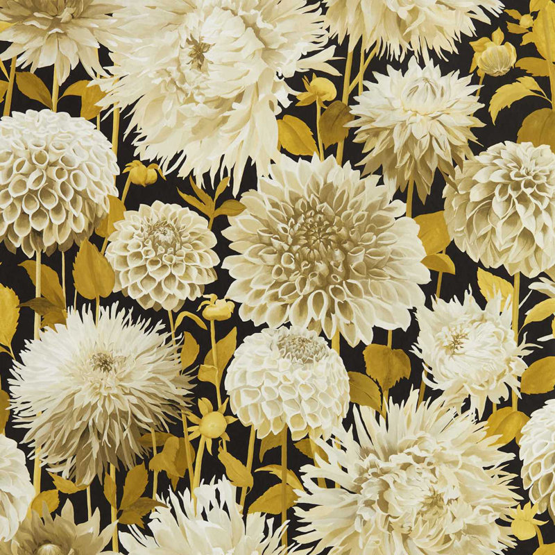 Dahlia 10.05m x 68.6cm Wallpaper Roll, Fig Blossom/Nectar/Black Earth