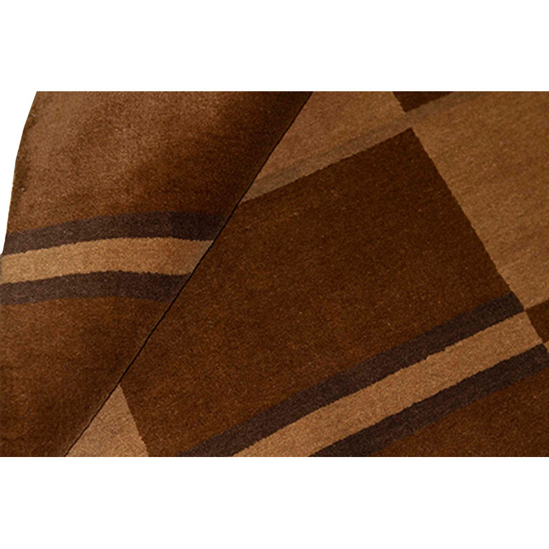 Wool Geometric Area Rug in Brown/Ivory