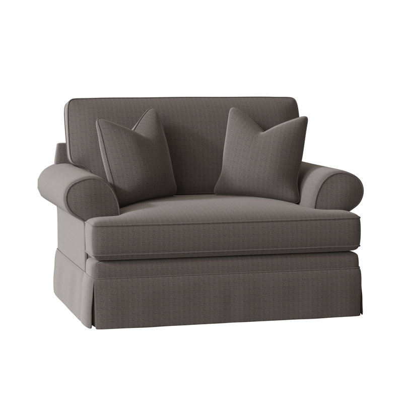 Fauteuil Brookner, Lin texturé gris anthracite Zuma