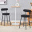 Chaises de bar ergonomiques en tissu noir