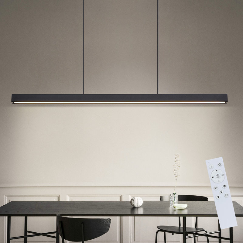 - Light Matte Black LED Square/Rectangle Pendant