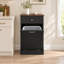 Meuble de poubelle basculant de style champêtre avec tiroir de rangement, en bois, d'une capacité de 38 litres (10 gallons), idéal pour la cuisine et la buanderie - Noir/Une porte-106451146-136026422