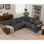 Canapé modulaire de 109,5 po, accoudoirs roulés décorés avec rivets, canapé en L pour le salon, canapé d'angle, chenille, 6 places, 7 coussins de dossier (modulaire)-1718918407
