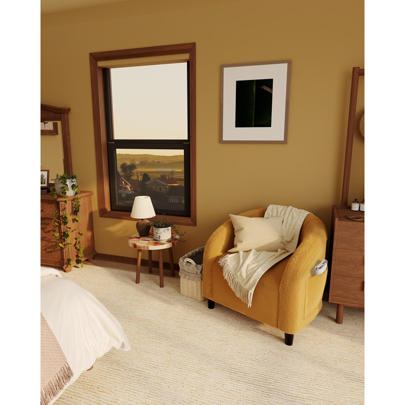 Fauteuil Sherpa Accry, Peluche jaune