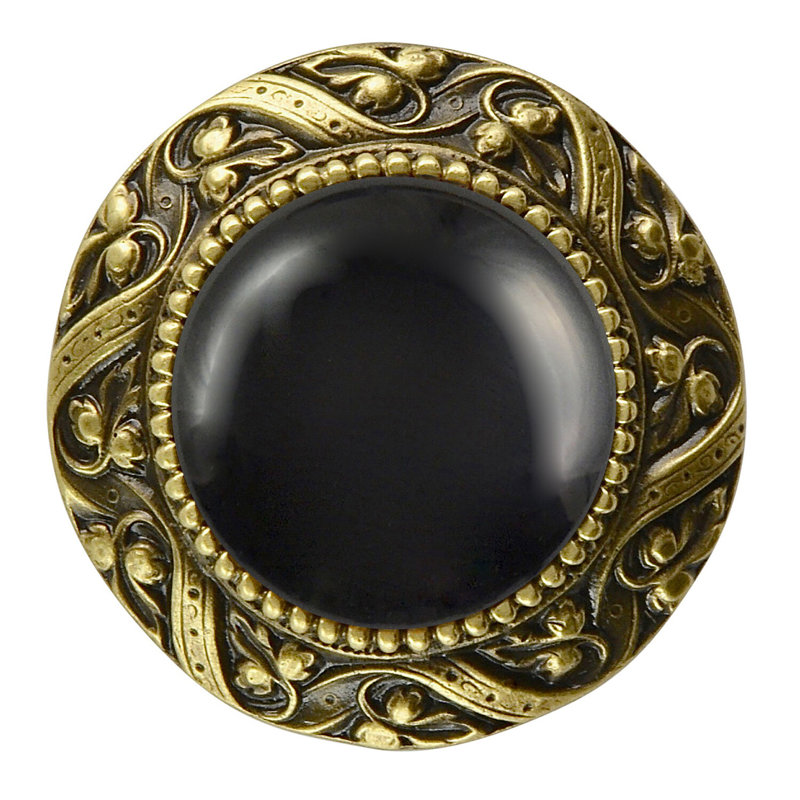 Jewel Mushroom Knob, Antique Brass