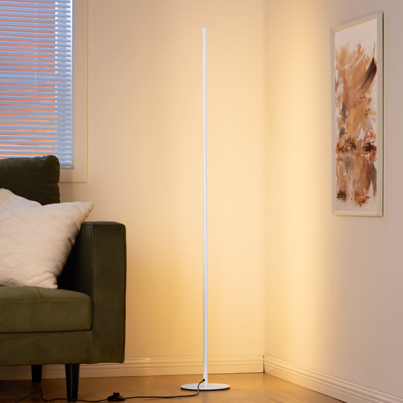Lampe de plancher de coin à DEL 57,5 po Allana, Blanc, Réglable, Oui
