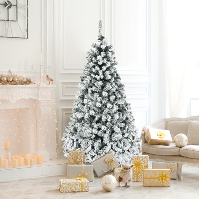Arbre de Noël artificiel pin blanc avec 250 lumières claires / blanches
