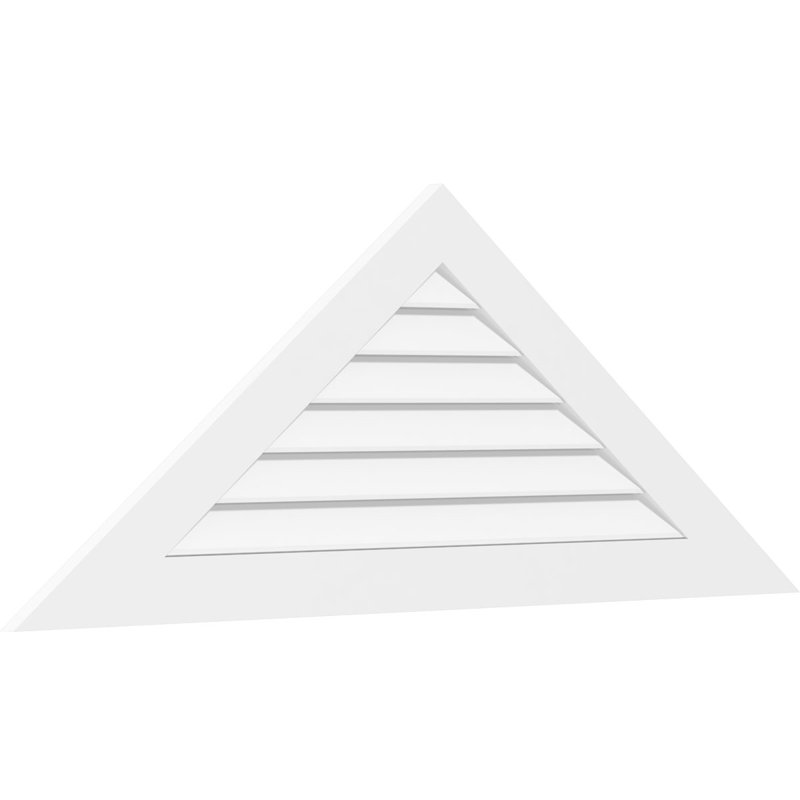 Triangle Surface Mount Functional Standard Frame PVC Gable Vent 11/12 Pitch, 27.75"H x 74"W 