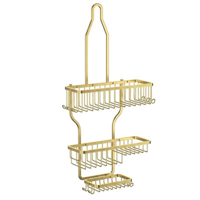 3-Tier Hanging Shower Caddy Over Shower Head, Never Rust Aluminum Organizer with Hooks & Soap Holder