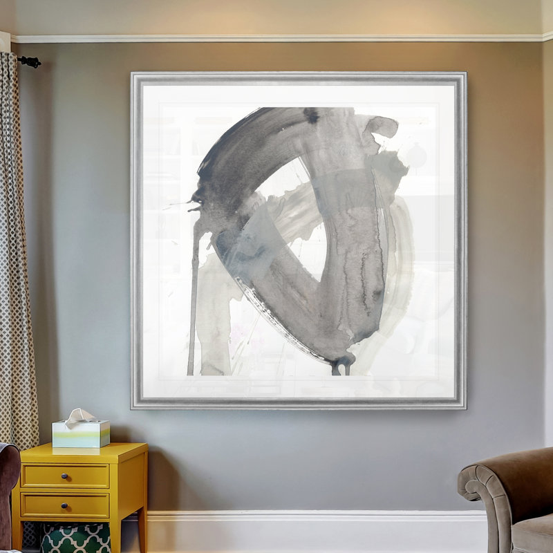«Swath III», peinture sur toile, H 17,5 po x l 17,5 po x P 1,5 po, Cadre argenté