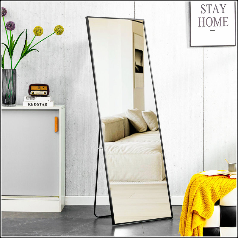 Aluminum Alloy Full-Length Mirror With Wall-Mounted Design, High-Definition Reflection For Modern Bathrooms And Bedrooms.
