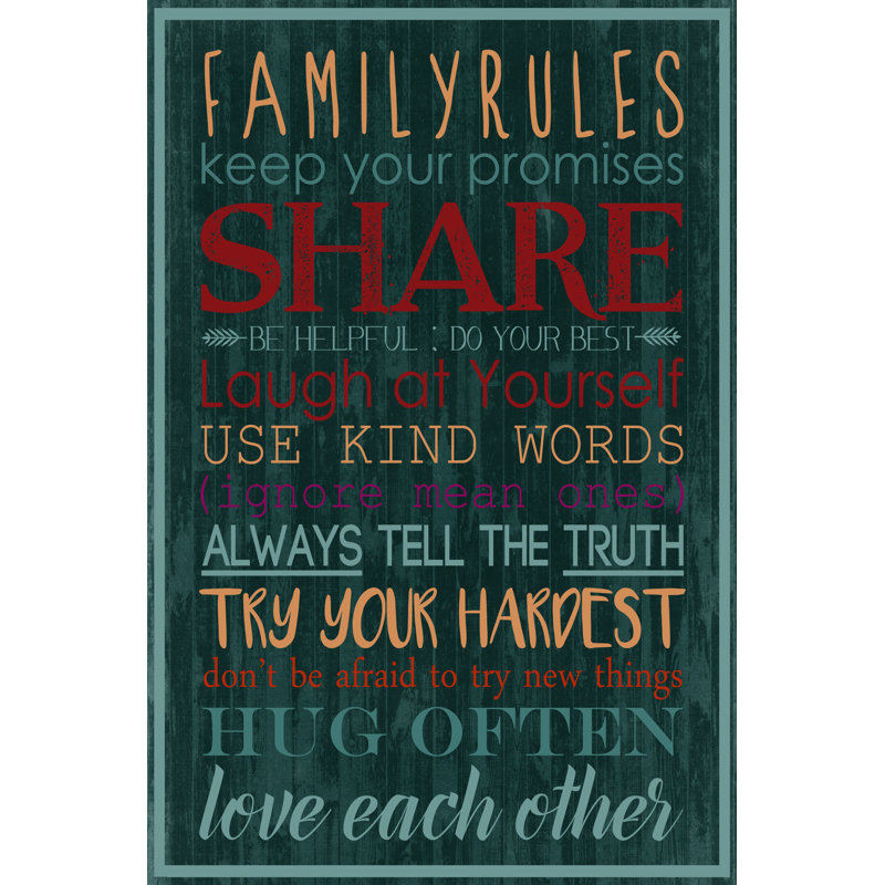 Spice Family Rules I by Grace Popp - Typography, 46cm H x 30cm W, Black Floater Framed
