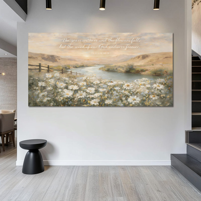  Grande art mural sur toile Christian, H 28 po x l 58 po