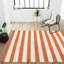 Hedva Two-Tone Wide Stripe Orange/Beige Indoor/Outdoor Rug-1348410506