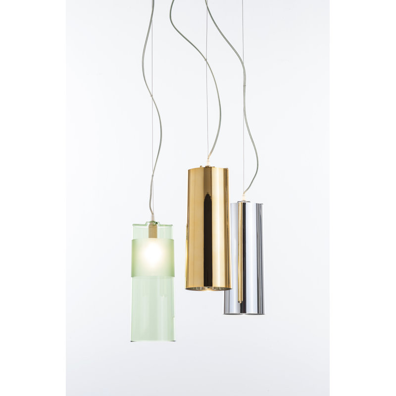 Luminaire suspendu à cylindre simple 1 lumières, Vert