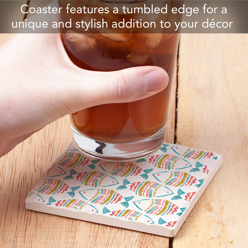 Tropical Fish Single Tumbled Tile Coaster Create Your Own Set