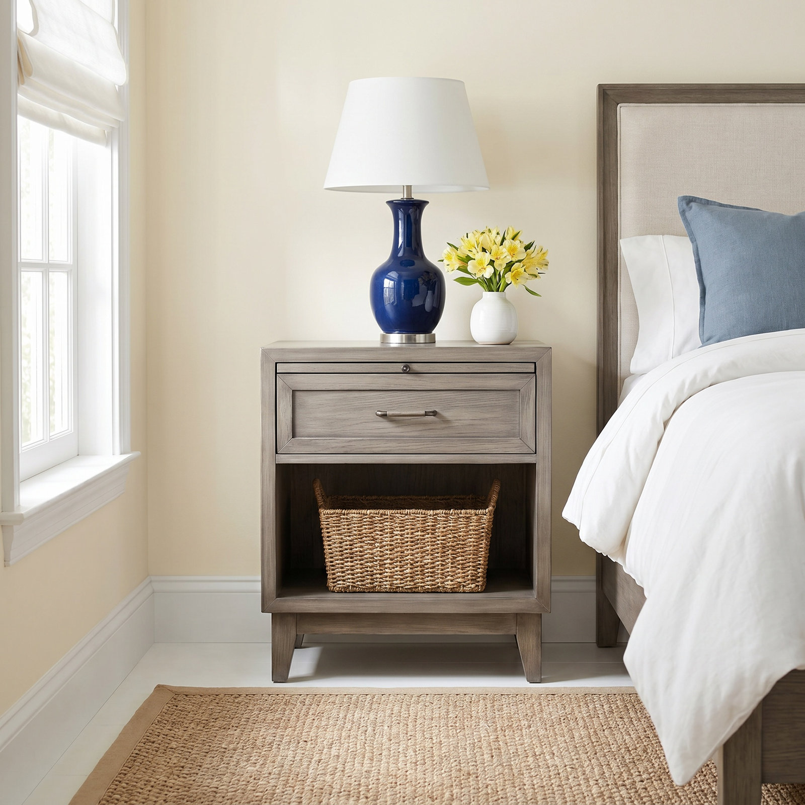 Karson Oak Nightstand, Gray Wash