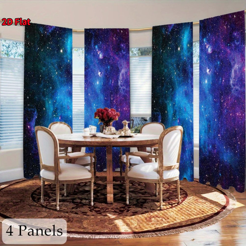 4 pièces Galactic Nebula Starry Sky Galaxy, 52 pouces * 84 pouces * 4 pièces