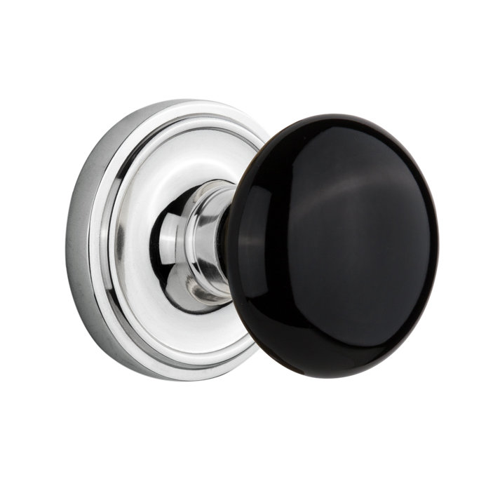 Classic Rosette with Black Porcelain Door Knob Nostalgic Warehouse 