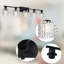 Luminaire de meuble-lavabo industriel 5 lumières avec abat-jour en verre martelé avec finition noire