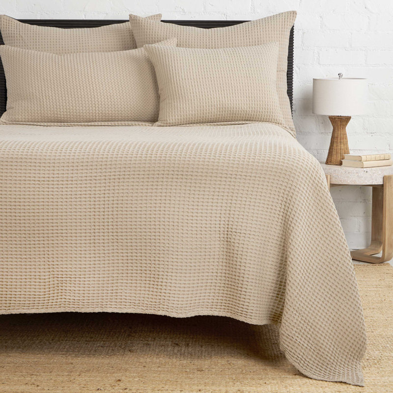 Zuma 100% Cotton Pillow Sham, King, Natural