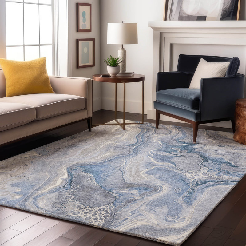 Premium Machine Washable Slesnick AMF1681 Abstract Rug, Rectangle 10' x 14'