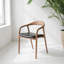 Chaise de salle à manger en noyer massif Oslo - Structure moderne en bois de style Mid-Century avec siège rembourré | Conception exclusive de qualité supérieure-1682157407