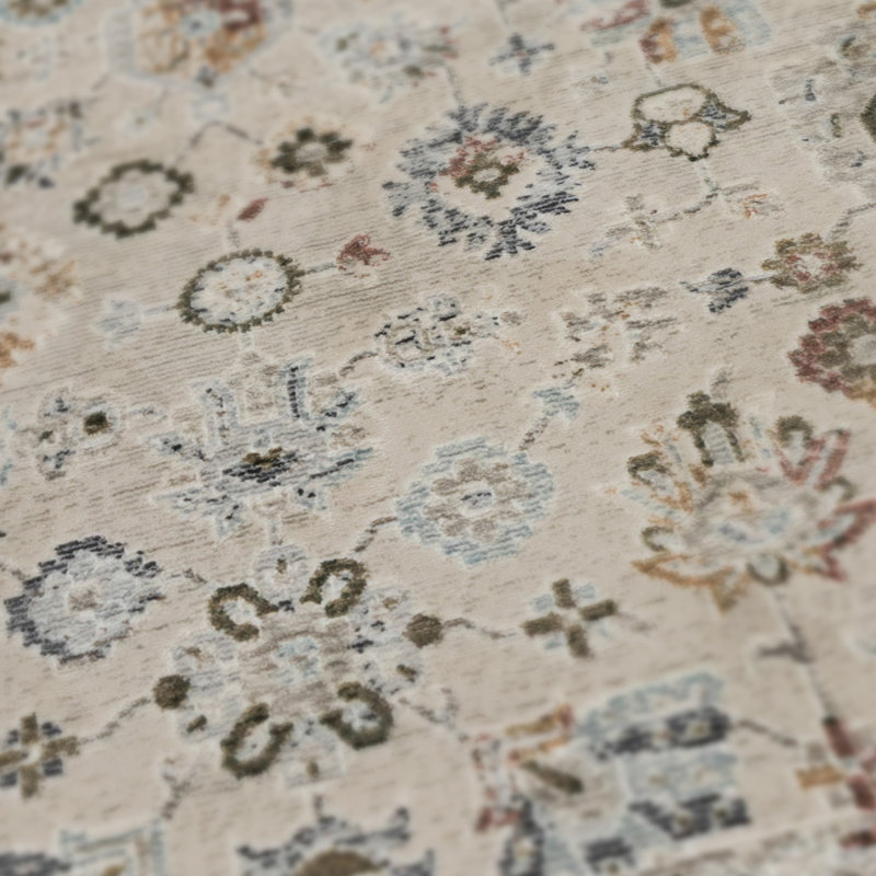 Tapis traditionnel en polyester de qualité supérieure Sandrah, Rectangle 2 pi x 3 pi 3 po