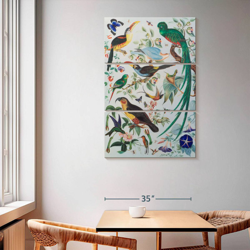 Brampt Exotic Parrots 1850, 65" H x 42" W