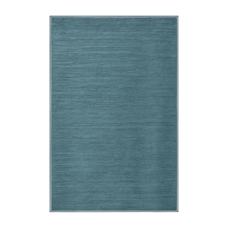 Tapis bleu uni lavable à la machine, Rectangle 8 pi x 10 pi
