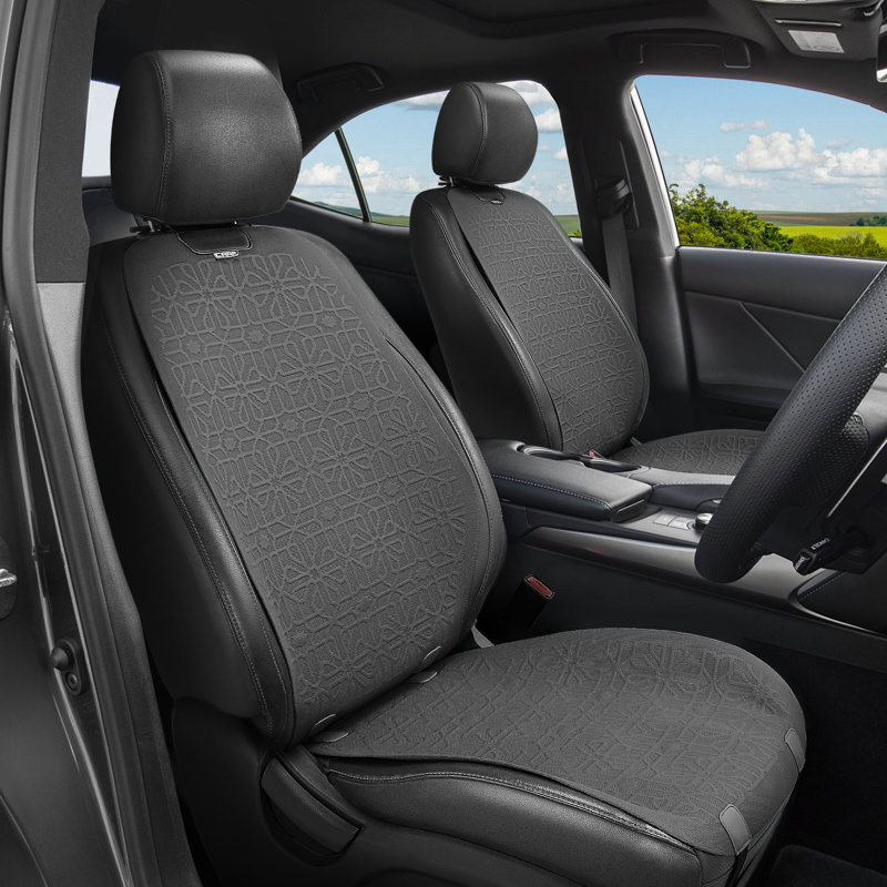 Protex Series Seat Covers Full Set Cushions, Sideless Car Seat Protector, Universal For Cars Trucks SUV, Gray