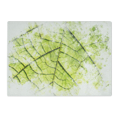 Tempered Glass Leaf Roads Chopping Board
