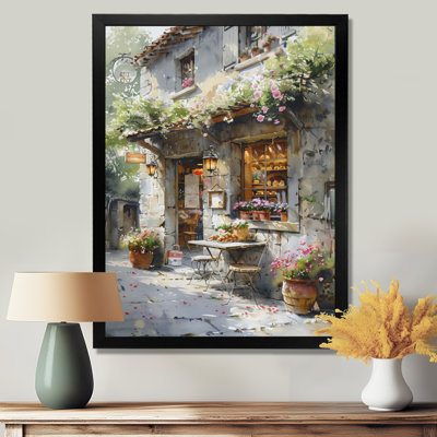 White Rustic Charm Shops - Stores & Shops Wall Art Print