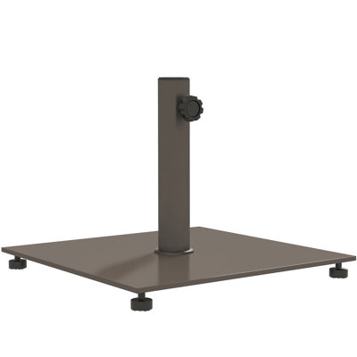 Base carrée de parasol de patio, base de support de parasol en métal 29 lb avec coussins réglables, support de parasol de patio pour poteaux de 1,5 po / 1,9 po