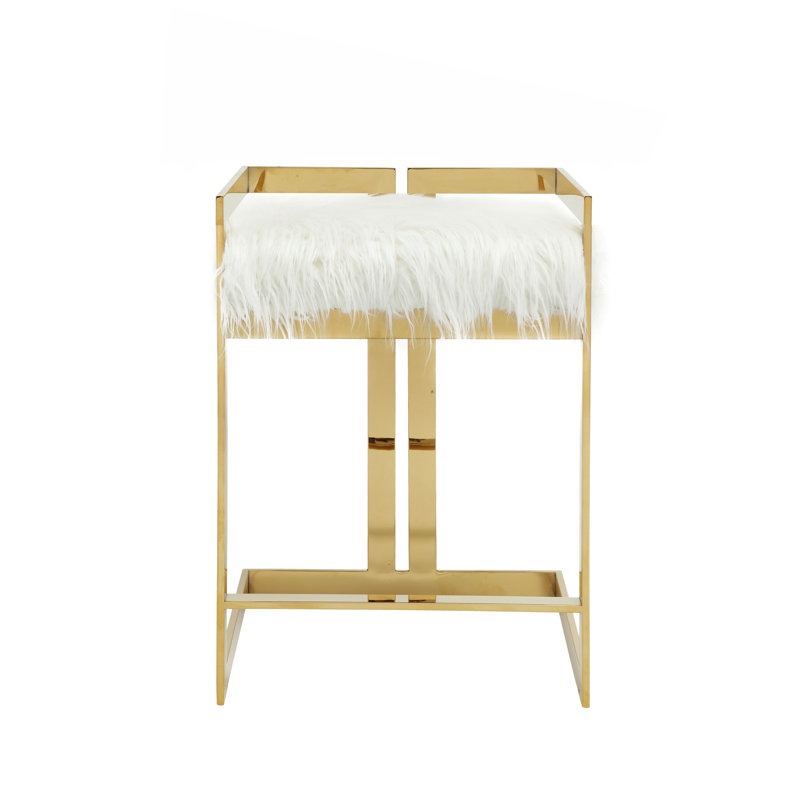 Tabouret Odin, Or, Blanc, Tabouret de bar (siège d'une hauteur de 30 po)