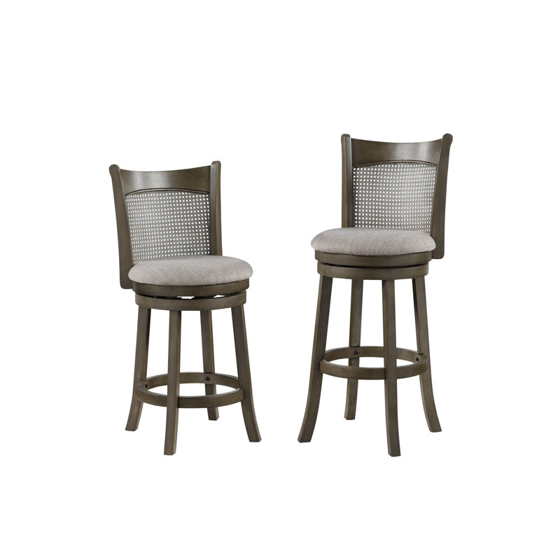 Lilly Back Swivel Stool, Gray, Bar Stool (29" Seat Height)