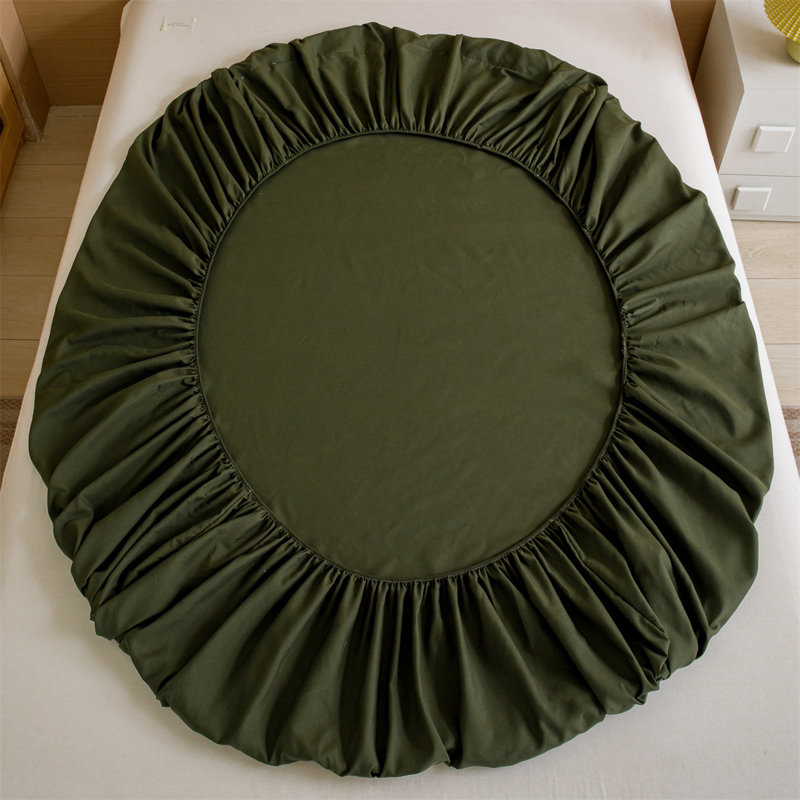 Solid Color Sheet Set 4 PCs Bedding Sheet Set 1 Fitted Sheet 1 Flat Sheet 2 Pillowcases, Army Green