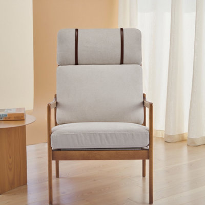 Chaise longue ergonomique avec dossier haut Mid Century Modern