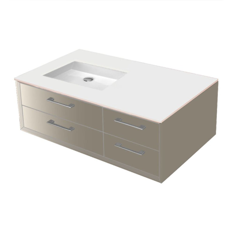 Gemelli 36'' W Vanity Top, Polished White