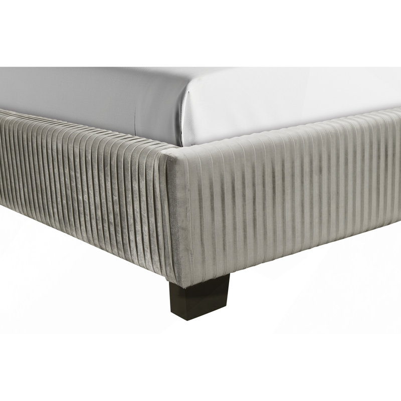 Lit moderne, lit tapissier, emballé dans une boîte, Gris clair