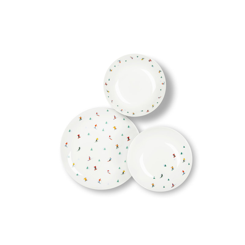 Cortina Piece Porcelain China Dinnerware Set - Service for 6