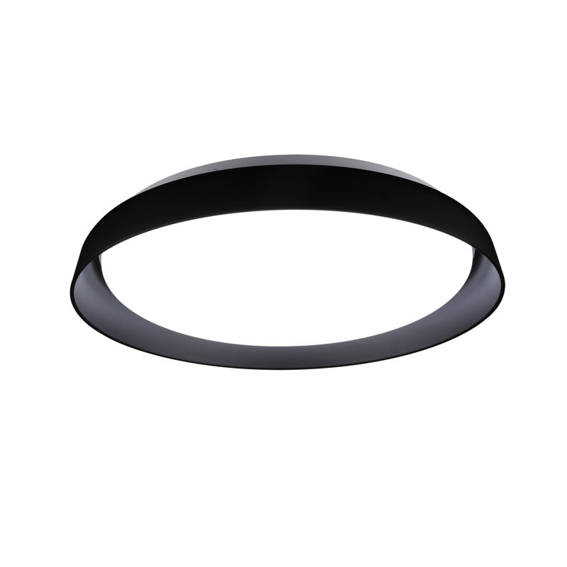 Plafonnier encastré 1 lumière DEL Hampton, Noir, H 3 po x l 16,875 po x P 16,875 po
