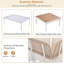 Oasis extérieure: ensemble de canapés modulaires 8 pièces avec tables basses en verre trempé et bois (beige / blanc)-97896978