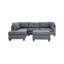 3 pièces Canapé modulaire gris et gris