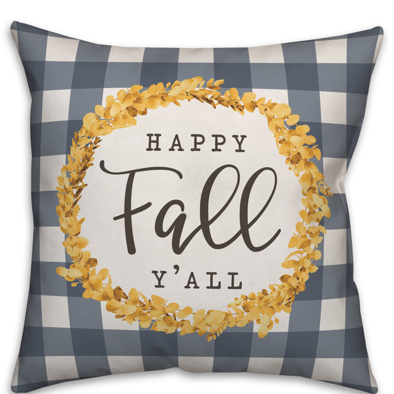  Coussin Happy Fall Y'all, 18 po x 18 po